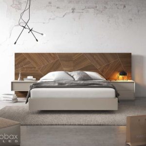 dormitorio moderno nogal-piedra loft - cubimobax